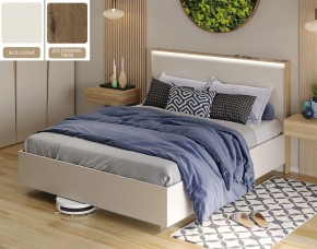 Кровать (Бело-серый U775 ST9/Дуб Галифакс Табак) 1400 в Сысерти - sysert.mebel-74.com | фото