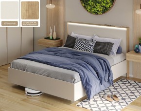Кровать (Бело-серый U775 ST9/Дуб Небраска натуральный) 1400 в Сысерти - sysert.mebel-74.com | фото