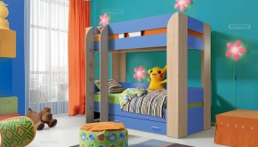 Кровать детская 2-х ярусная Юниор-6 с ящиком ЛДСП (800*1900) в Сысерти - sysert.mebel-74.com | фото