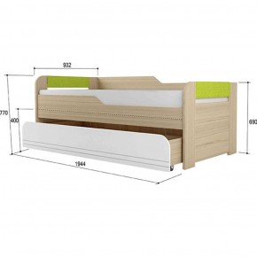 Кровать двухуровневая + подлокотники Стиль № 900.1 NEW (туя светлая/лайм) в Сысерти - sysert.mebel-74.com | фото