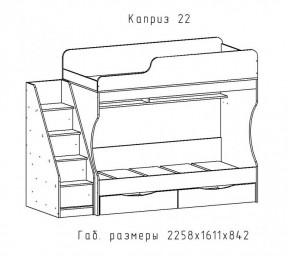 КАПРИЗ-22 Кровать двухъярусная 800 настил ЛДСП в Сысерти - sysert.mebel-74.com | фото