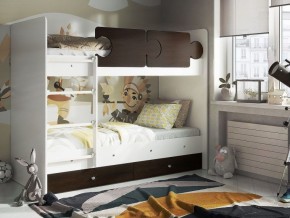 Кровать двухъярусная "Тетрис" (щиты) с бортиками + ящики в Сысерти - sysert.mebel-74.com | фото