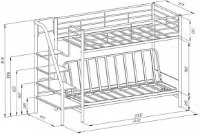 Кровать двухъярусная с диваном "Мадлен-3" (Белый/Фиолетовы) в Сысерти - sysert.mebel-74.com | фото