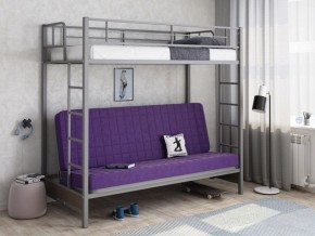 Кровать двухъярусная с диваном "Мадлен" (Серый/Фиолетовый) в Сысерти - sysert.mebel-74.com | фото