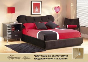 Кровать Феодосия 1600 со стразами в к/з "Классик 307 коричневый" (серия Норма) +основание +ПМ в Сысерти - sysert.mebel-74.com | фото