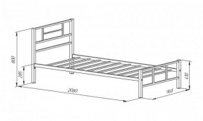 Кровать металлическая "Кадис 900х1900" Черный в Сысерти - sysert.mebel-74.com | фото
