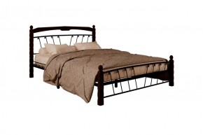 Кровать "Муза 1" КМД10  Черная (1400*2000) (ножки-шоколад) с коваными изделиями в Сысерти - sysert.mebel-74.com | фото