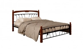 Кровать "Муза 1" КМД10 Черная (1600*2000) (ножки-махагон) с коваными изделиями в Сысерти - sysert.mebel-74.com | фото