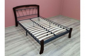 Кровать "Муза 4 Лайт" КМД9 Черная (1400*2000) (ножки-шоколад) с коваными изделиями в Сысерти - sysert.mebel-74.com | фото