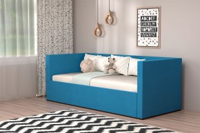 Кровать с ПМ (арт.030) (с/м 900*2000мм) (б/матр), ткань синяя в Сысерти - sysert.mebel-74.com | фото
