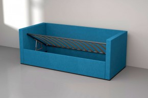 Кровать с ПМ (арт.030) (с/м 900*2000мм) (б/матр), ткань синяя в Сысерти - sysert.mebel-74.com | фото