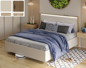 Кровать (Светло-серый U750 ST9/Дуб Галифакс Табак) 1400 в Сысерти - sysert.mebel-74.com | фото