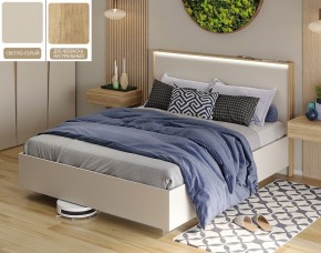 Кровать (Светло-серый U750 ST9/Дуб Небраска натуральный) 1400 в Сысерти - sysert.mebel-74.com | фото