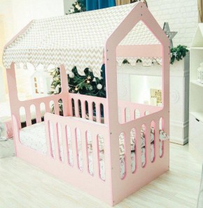 Кровать-домик без ящика 800*1600 (Розовый) в Сысерти - sysert.mebel-74.com | фото