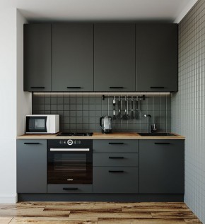 Кухонный гарнитур Антрацит 2200 (Стол. 26мм) в Сысерти - sysert.mebel-74.com | фото