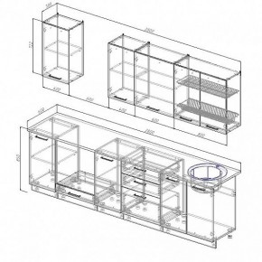 Кухонный гарнитур Антрацит 2800 (Стол. 38мм) в Сысерти - sysert.mebel-74.com | фото
