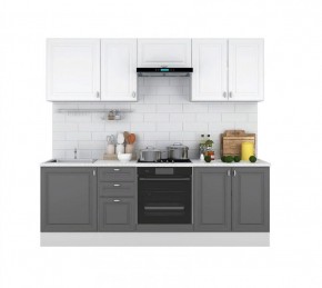 Кухонный гарнитур Ева 2400 Белый софт/Графит софт (модульный) Горизонт в Сысерти - sysert.mebel-74.com | фото