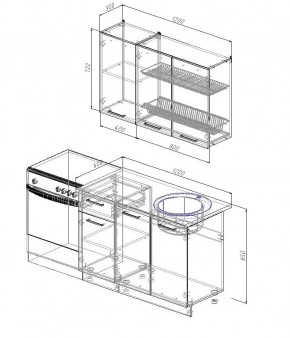 Кухонный гарнитур Графика 1200 (Стол. 26мм) в Сысерти - sysert.mebel-74.com | фото