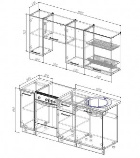 Кухонный гарнитур Графика 1800 (Стол. 38мм) в Сысерти - sysert.mebel-74.com | фото