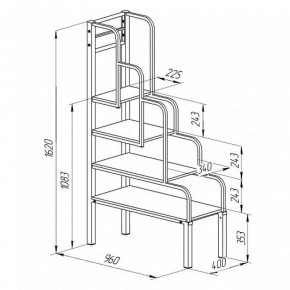 Лестница для металлических кроватей (Черный/Венге) в Сысерти - sysert.mebel-74.com | фото