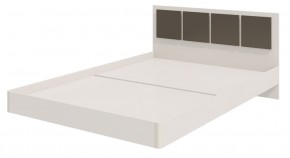 Парус Кровать 1200 на щитах (Белый/Графит) в изголовье 3 декор. квадрата в Сысерти - sysert.mebel-74.com | фото