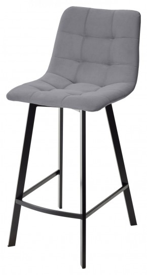 Полубарный стул CHILLI-QB SQUARE серый #27, велюр / черный каркас (H=66cm) М-City в Сысерти - sysert.mebel-74.com | фото