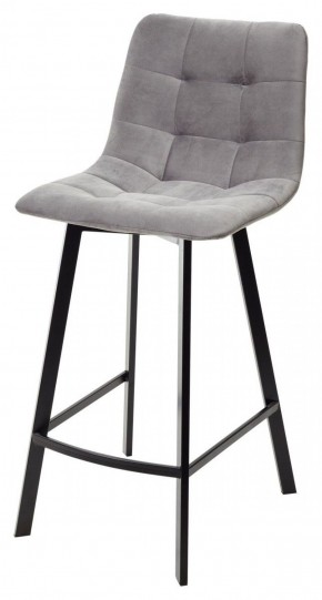 Полубарный стул CHILLI-QB SQUARE светло-серый #26, велюр / черный каркас (H=66cm) М-City в Сысерти - sysert.mebel-74.com | фото