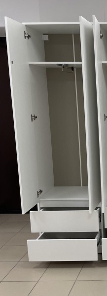 Шкаф 2-ств. с 2 ящиками и вешалкой "Бьянко" в Сысерти - sysert.mebel-74.com | фото