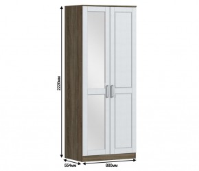 Шкаф 2х дверный с зеркалом Илона СБ-2666 (Дуб Сонома Трюфель/Сандал Белый) в Сысерти - sysert.mebel-74.com | фото