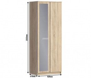 Шкаф 2х дверный с зеркалом Веста СБ-2259 (Дуб Сонома) в Сысерти - sysert.mebel-74.com | фото