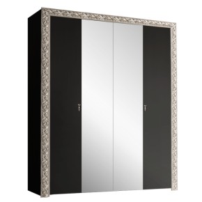 Шкаф 4-х дв. (с зеркалами)  Premium черная/серебро (ТФШ1/4(П) в Сысерти - sysert.mebel-74.com | фото
