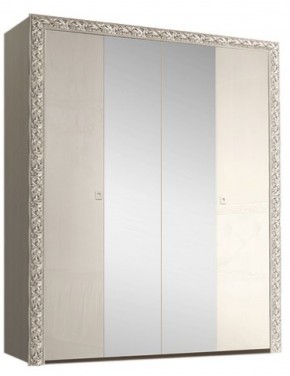 Шкаф 4-х дв. (с зеркалами) Premium слоновая кость/серебро (ТФШ1/4(П) в Сысерти - sysert.mebel-74.com | фото