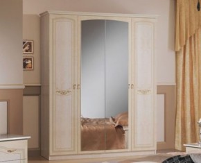 Шкаф 4-х дверный с зеркалами (08.244) Ирина (беж) в Сысерти - sysert.mebel-74.com | фото