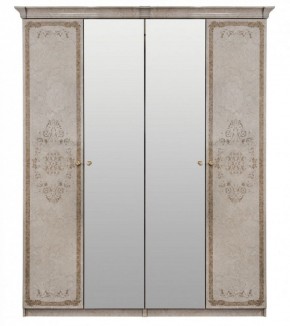 Шкаф 4-х створчатый (1+2+1) с Зеркалом "Патрисия" (крем) в Сысерти - sysert.mebel-74.com | фото