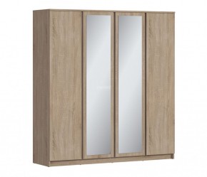 Шкаф 4х дверный с зеркалами Веста СБ-3082 (Дуб Сонома) в Сысерти - sysert.mebel-74.com | фото