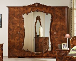 Шкаф 5-и дверный с зеркалами (20.145) Тициана (орех) в Сысерти - sysert.mebel-74.com | фото