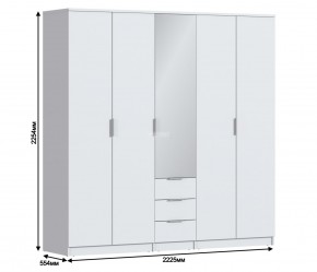 Шкаф 5-ти дверный Николь СБ-2594/1 (Белый) в Сысерти - sysert.mebel-74.com | фото