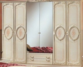 Шкаф 6-и дверный с зеркалами (01.146) Роза (беж) в Сысерти - sysert.mebel-74.com | фото