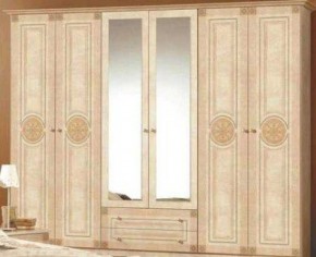 Шкаф 6-и дверный с зеркалами (02.146) Рома (беж) в Сысерти - sysert.mebel-74.com | фото