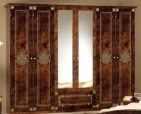 Шкаф 6-и дверный с зеркалами (02.146) Рома (орех) в Сысерти - sysert.mebel-74.com | фото