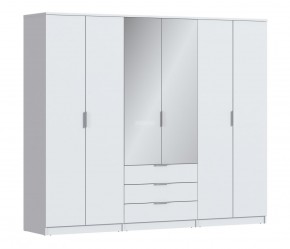 Шкаф 6-ти дверный Николь СБ-2593/1 (Белый) в Сысерти - sysert.mebel-74.com | фото