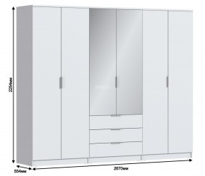 Шкаф 6-ти дверный Николь СБ-2593/1 (Белый) в Сысерти - sysert.mebel-74.com | фото