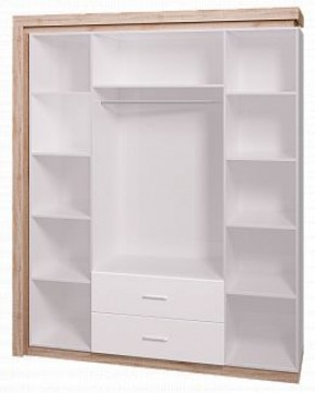 Шкаф для одежды с ящиками 4-х створчатый с зеркалом Люмен 16 в Сысерти - sysert.mebel-74.com | фото