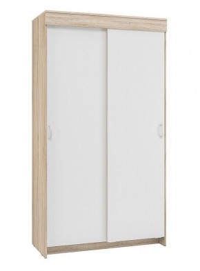 Шкаф-купе Бассо 1.0 (Дуб Сонома/Белый) 2 двери 2 зеркальные вставки в Сысерти - sysert.mebel-74.com | фото