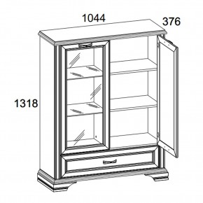 Шкаф с витриной 1V1D1SL, MONAKO, цвет Сосна винтаж/дуб анкона в Сысерти - sysert.mebel-74.com | фото