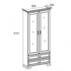 Шкаф с витриной 2V2S, TIFFANY, цвет вудлайн кремовый в Сысерти - sysert.mebel-74.com | фото