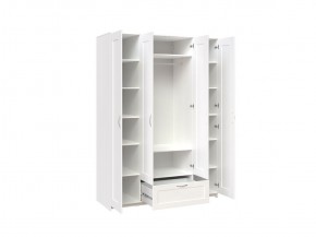 Шкаф СИРИУС четырехдверный с одним выдвижным ящиком и зеркалом, цвет Белый в Сысерти - sysert.mebel-74.com | фото