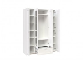 Шкаф СИРИУС четырёхдверный белый с одним выдвижным ящиком и двумя зеркалами в Сысерти - sysert.mebel-74.com | фото