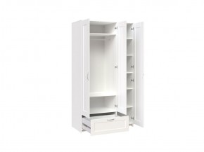 Шкаф СИРИУС трёхдверный белый с одним выдвижным ящиком и зеркалом в Сысерти - sysert.mebel-74.com | фото