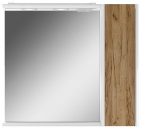 Шкаф-зеркало Uno 80 Дуб ВОТАН Эл. правый Домино (DU1511HZ) в Сысерти - sysert.mebel-74.com | фото